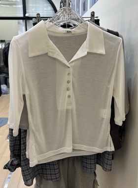 闪闪家 韩国东大门代购ARR微透叠搭系扣天丝POLO衫