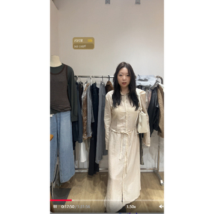 现货打折 闪闪家 韩国东大门代购STATEMENT褶皱气质衬衫连衣裙