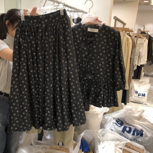 现货打折 闪闪家 韩国东大门代购MONDAY TO SUNDAY碎花蝴蝶结套装