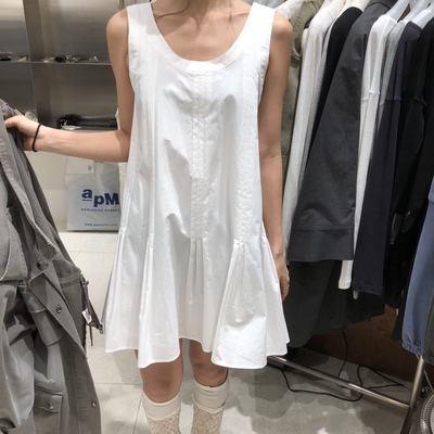 TEMPTING设计感拼接无袖连衣裙