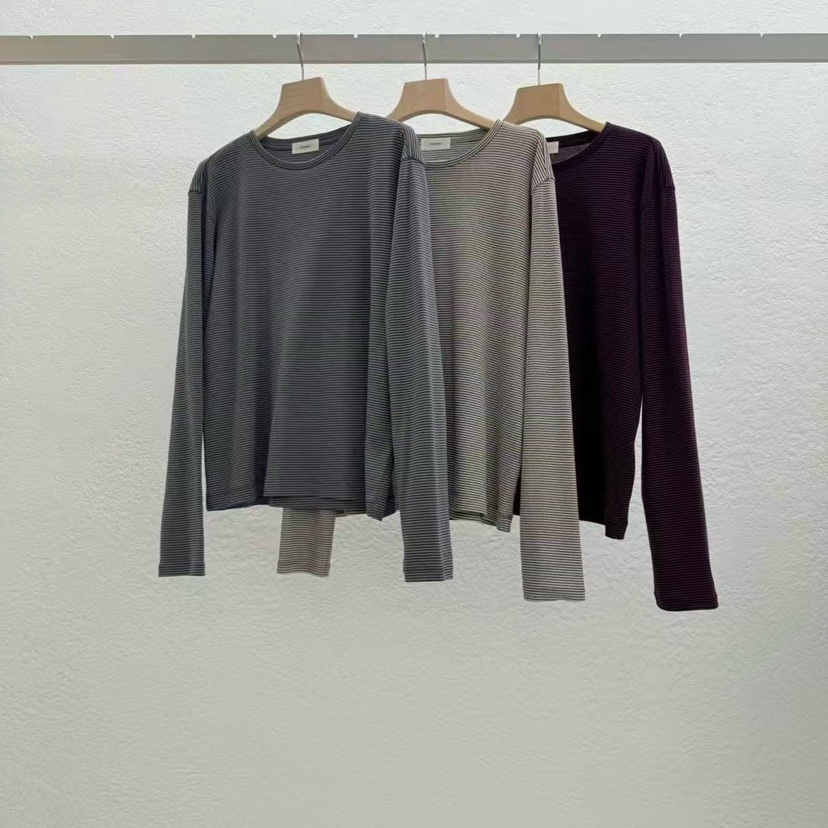 STATEMENT纯棉舒适细条纹磨毛T