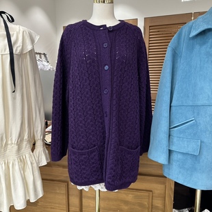 BIEN树叶形状镂空钩花毛衣外套 TRES 闪闪家 韩国东大门代购