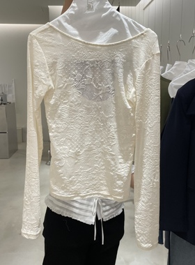 现货 闪闪家 韩国东大门代购LOVE YOU SO MUCH蕾丝镂空性感打底t