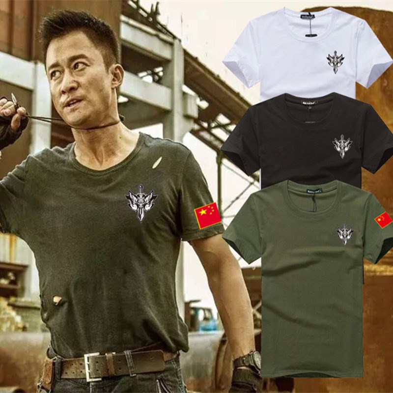 战同款狼2短袖t恤男爱国宽松特种兵部队服装军迷训练上衣服加大码