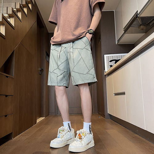 大码中老年人纯棉休闲短裤多口袋舒适男士裤子宽松时尚潮流简约