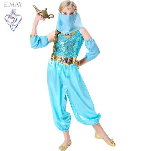 WISH万圣节阿拉丁神灯舞台表演服儿童茉莉公主cosplay全套舞蹈服