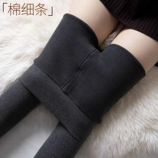 袜加绒日系2025新款 棉竖条纹加厚连裤 一体sk 冬季 加厚深灰色打底裤