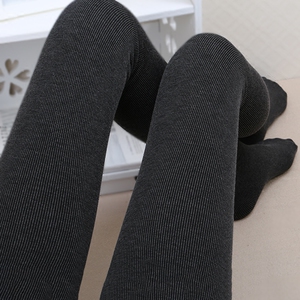 竖条纹美腿袜4200D加厚加绒秋冬款微压显瘦保暖中灰色冬季连裤袜