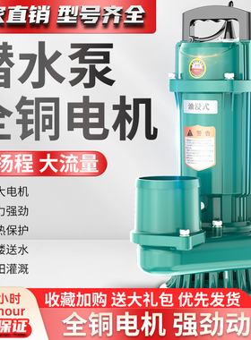 潜水泵220V吸水泵4寸抽水机农用高扬程家用3寸大流量抽水泵灌溉泵