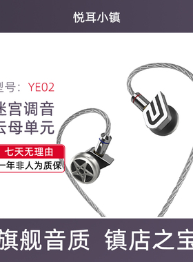 轮声YE02旗舰平头耳机有线HIFI耳塞式可换线MMCX高保真解析发烧级