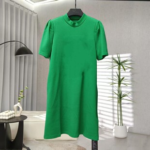 小黑南油 简约套头圆领针织T恤衫 Z1425 时尚 绿色G1201 女装