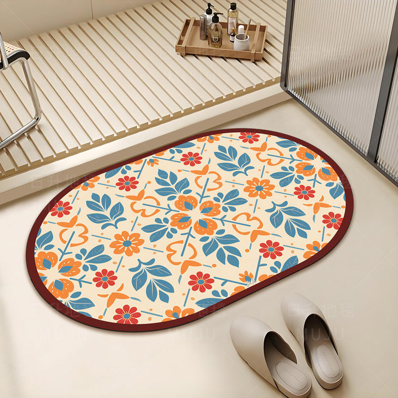 牧居旧梦椭圆硅藻泥垫浴室卫生间吸水防滑地垫入户门垫可任意裁剪,居家布艺,家用脚垫,淘宝优惠券,粉丝福利购,淘宝优惠卷