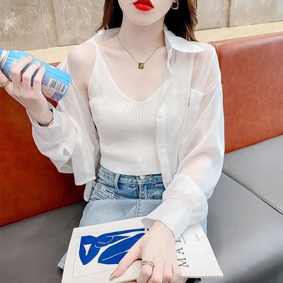 时尚薄款纯色小个子防晒衣女