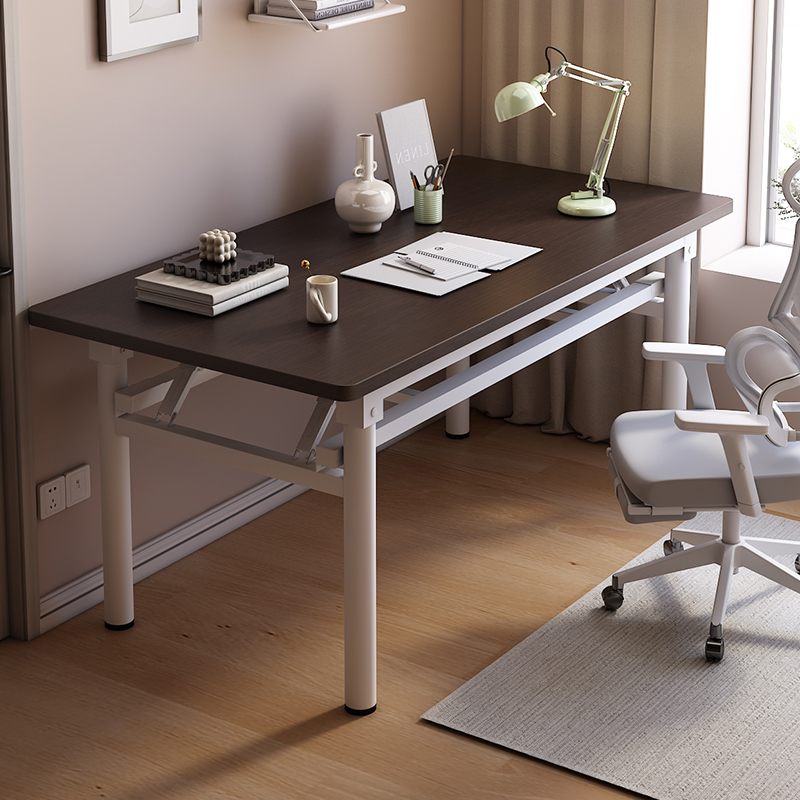 家用卧室台式电脑桌简易长方形书桌简约学生写字桌租房折叠小桌子