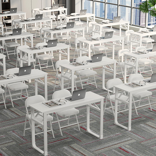 培训桌简约办公会议长条桌学生辅导补习班双人课桌椅组合学习桌子