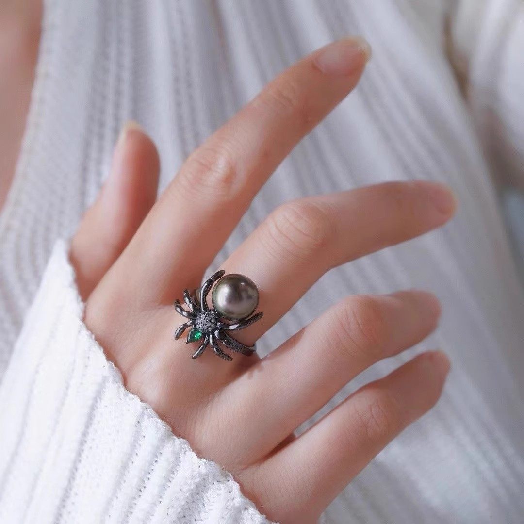 DIY珍珠小配件 S925纯银饰品 时尚蜘蛛戒指空托 配10-10mm圆珠,饰品/流行首饰/时尚饰品新,其他DIY饰品配件,淘宝优惠券,粉丝福利购,淘宝优惠卷