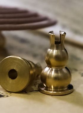 黄铜家用葫芦香插盘香架底座九孔线香薰香灰托专用盘内支架通用型