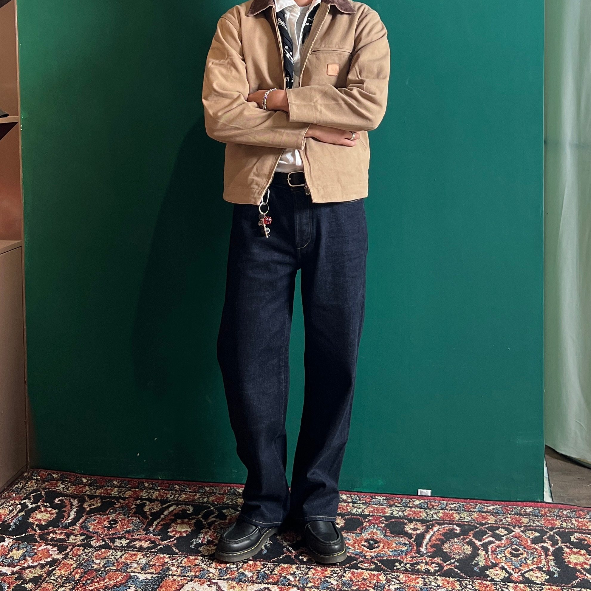 CLEANFIT复古美式15oz重磅原色赤耳直筒牛仔裤男脱浆原牛丹宁长裤