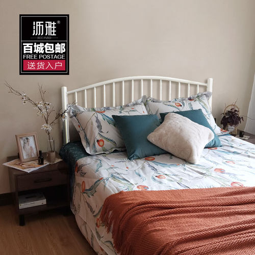 简约铁艺床白色北欧双人公主
