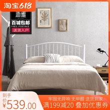 白色简约铁艺床北欧公主风美式 双人单人复古民宿工1.5米1.2卧室床