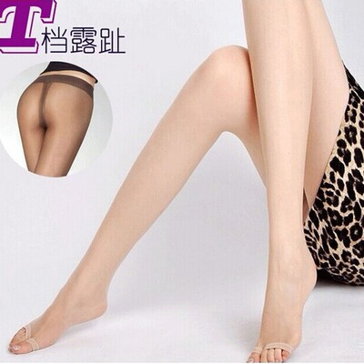 t裆嘴夏季性感露趾包芯丝嘴露趾超薄加档连裤袜 女丝袜子批发