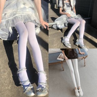 袋装高个子伪娘加大白色女装大佬连裤袜子超长男打底春秋款丝袜