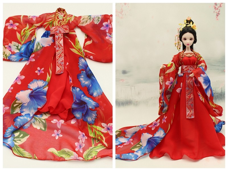 可脱中国古装娃娃衣服轻薄纱衣六分娃换装服饰汉服 只是衣服