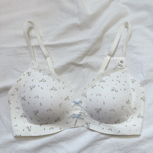 田野采花 甜美碎花蕾丝少女心内衣小胸聚拢舒适果冻条软支撑文胸