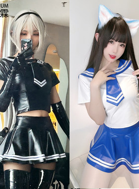 赛博漆皮短连衣裙打歌服
