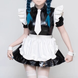 绯卡霖 漆皮领带女仆装 围裙短经典 FEATURIUM CW.暗夜侍装