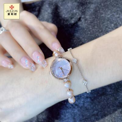 聚利时女珍珠轻奢小表盘手表显白