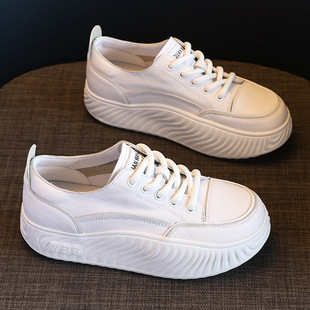 真皮厚底小白鞋女款2025春季新款爆款鞋子头层牛皮百搭板鞋运动鞋