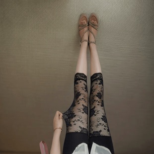 蕾絲薄款 女夏外穿7分大碼 帶安全褲 防走光 冰絲網紗拼接七分打底褲
