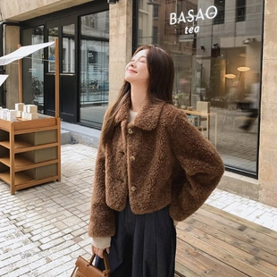 【西城律动】泰迪短款羊羔毛皮毛一体大衣小个子羊剪绒皮草外套女
