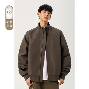 国标90白鸭绒美式飞行员羽绒服男cleanfit高级感痞帅短款加厚外套