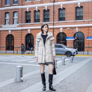 源头工厂冬新款A版羽绒服女90鹅绒服外套中长款 女人味