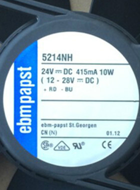 德国ebmpapst轴流风机 12738 12.7CM 5214NH 24V 10W 变频器风扇