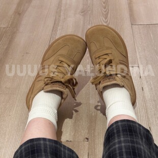 复古撞色条纹刺绣平底加绒德训鞋 暖色系美式 香草松木 Uuuus