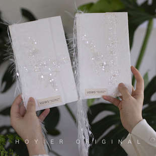 原创新款 婚礼新娘新郎誓言卡仙气结婚新人宣言书blingbling闪 韩式