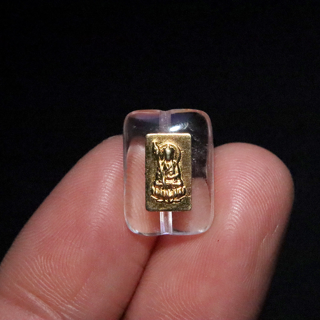 天然白水晶925银镀金隔珠