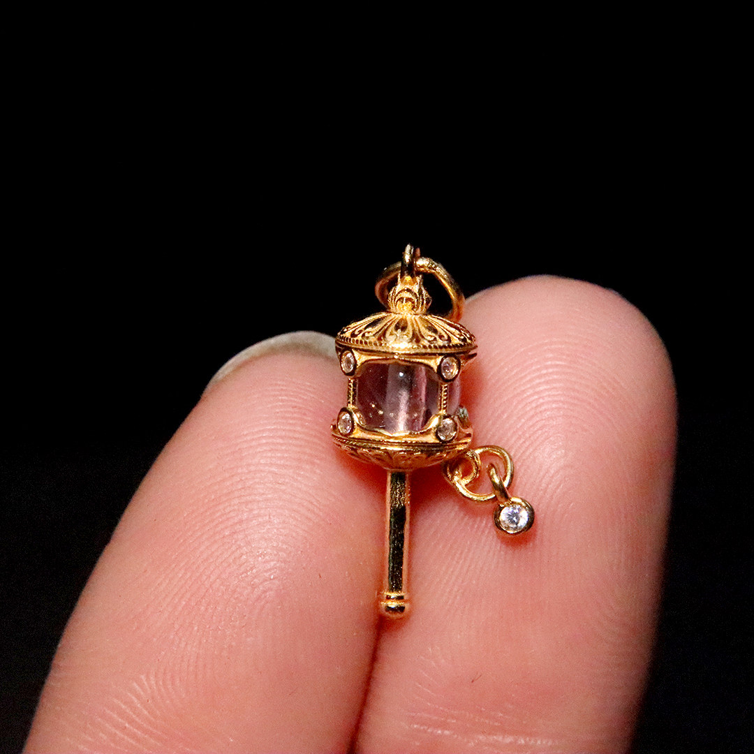 S925镀金紫水晶转经桶珠隔珠