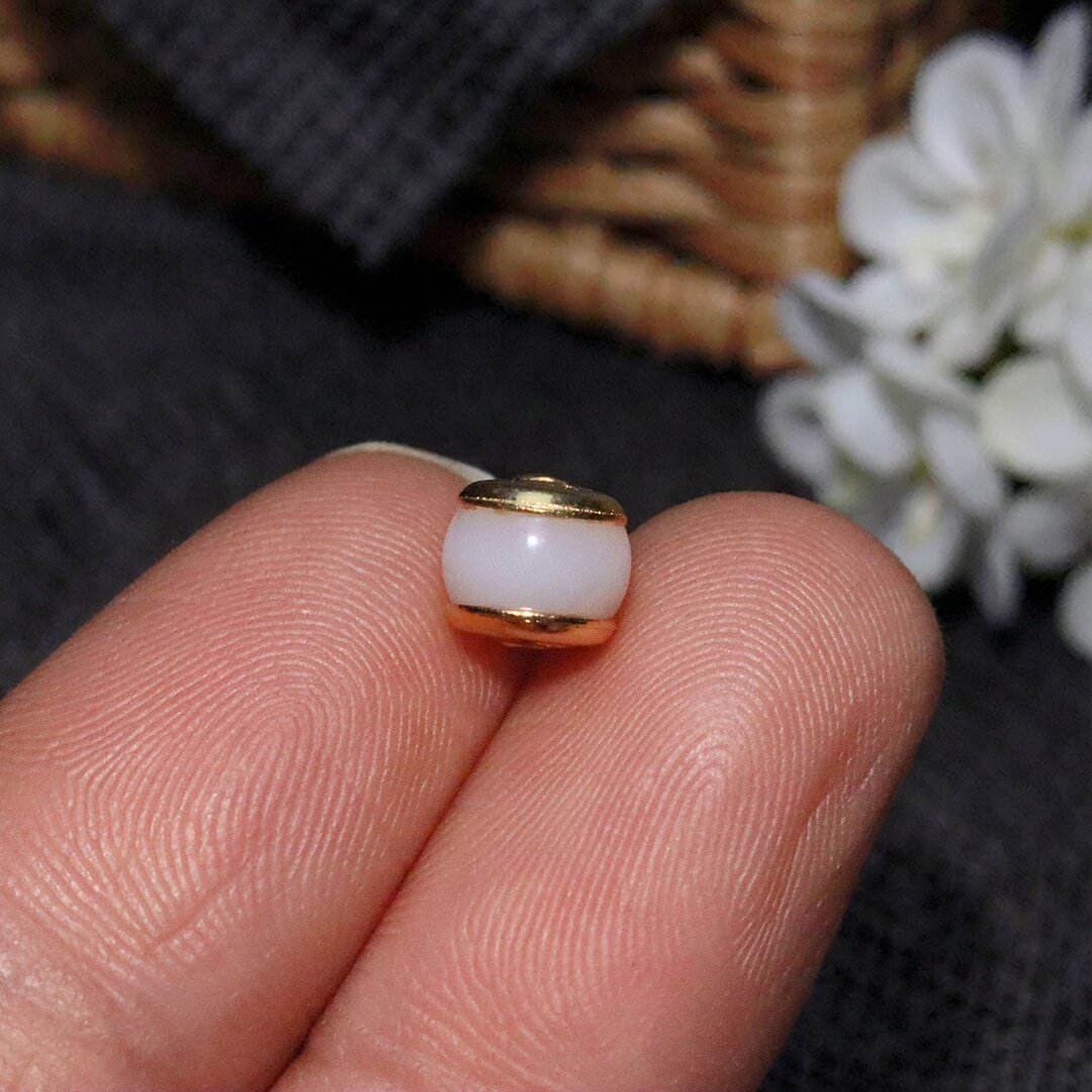 天然珍珠镶嵌纯银s925银镀金桶珠隔珠散珠配珠手链手串文玩配饰