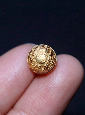 925纯银银镀金山鬼花钱太极圆珠