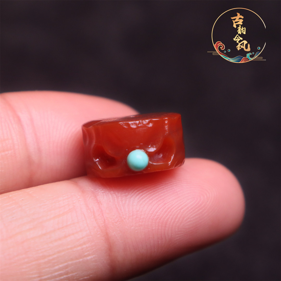 天珠玛瑙小丑扣子墩子隔珠配饰