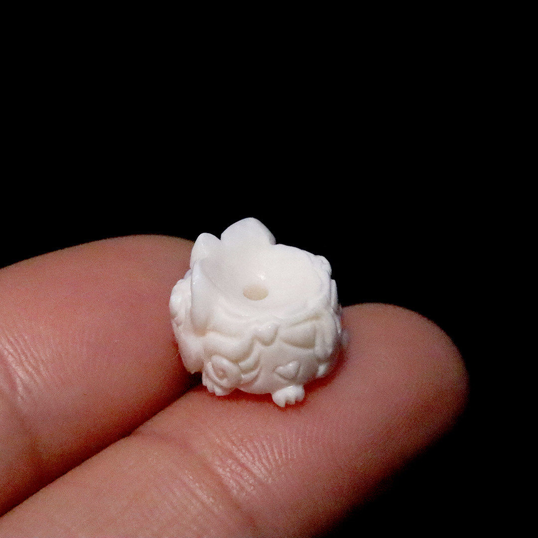 天然猛犸象牙醒狮隔珠