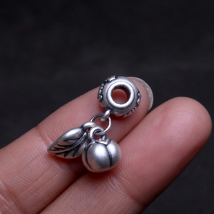 足银999纯银饰配件小柿子柿柿如意事业有成吊坠挂件手串手链配饰