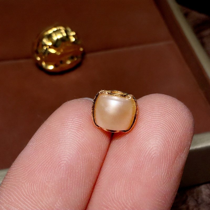 天然珍珠镶嵌纯银s925银镀金桶珠隔珠散珠配珠手链手串文玩配饰