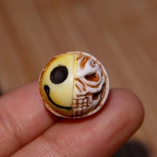 手工鹿角根付一念之间阿呆隔珠散珠手串手绳串珠diy文玩配件配饰