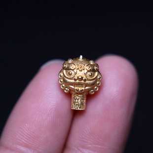 纯银925银镀金兽面三通佛头金刚星月菩提手串手链diy文件配饰配件