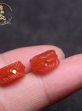 南红玛瑙羽毛扣隔珠隔片扣子配饰
